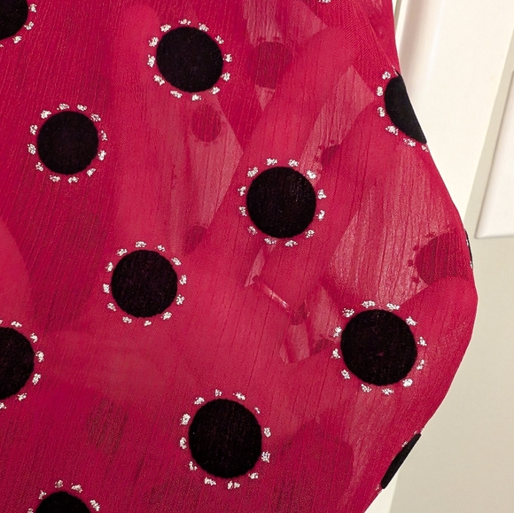 OnTwelfth red ladybug sleeve blouse 3x - Picture 6 of 7